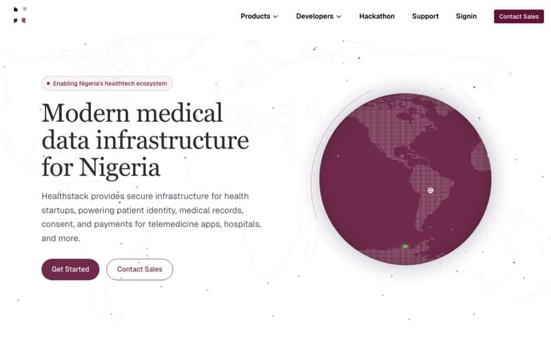 Healthstack homepage